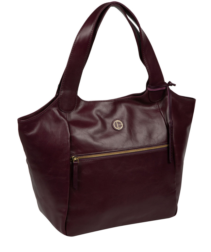 'Loxford' Blackberry Leather Tote Bag image 3