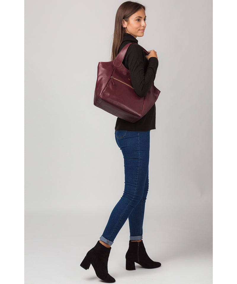 'Loxford' Burgundy Leather Tote Bag