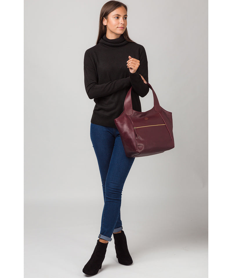 'Loxford' Burgundy Leather Tote Bag