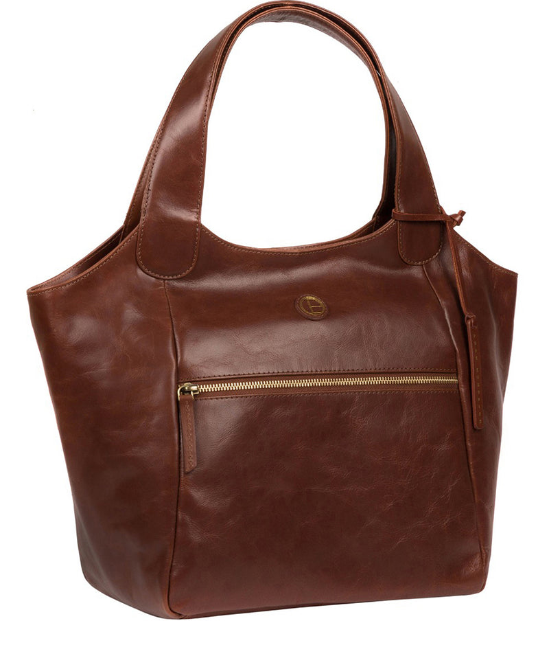 'Loxford' Vintage Cognac Leather Tote Bag image 5