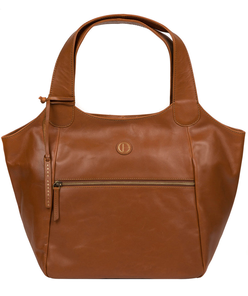 'Loxford' Vintage Dark Tan Leather Tote Bag image 1