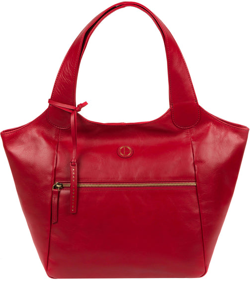 'Loxford' Vintage Red Leather Tote Bag
