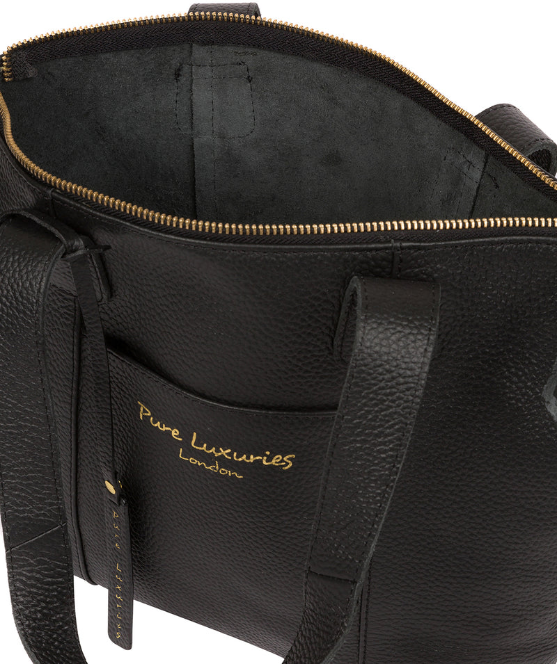 'Dem' Black Leather Handbag image 4