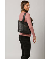 'Dem' Black Leather Handbag image 2