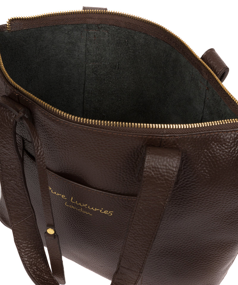 'Dem' Chocolate Leather Handbag Pure Luxuries London