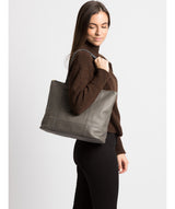 'Sachi' Grey Leather Tote Bag  image 2
