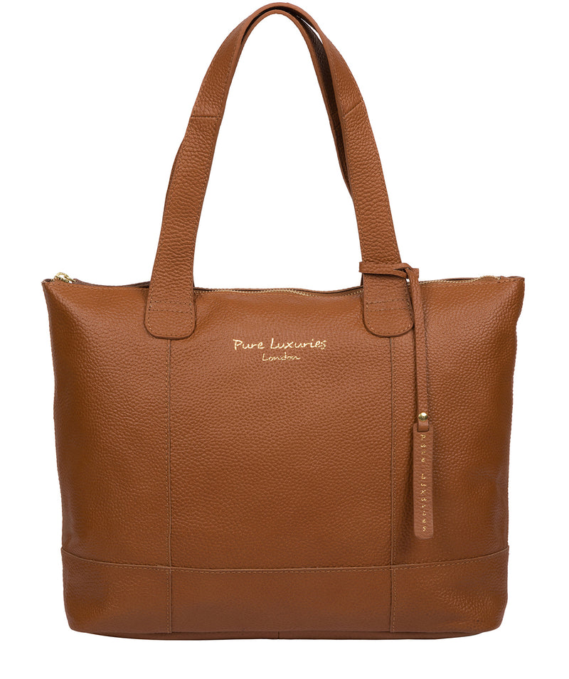 'Sachi' Tan Leather Tote Bag Pure Luxuries London