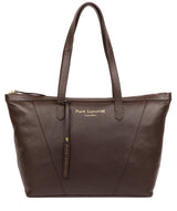 'Kelly' Chocolate Leather Tote Bag image 1