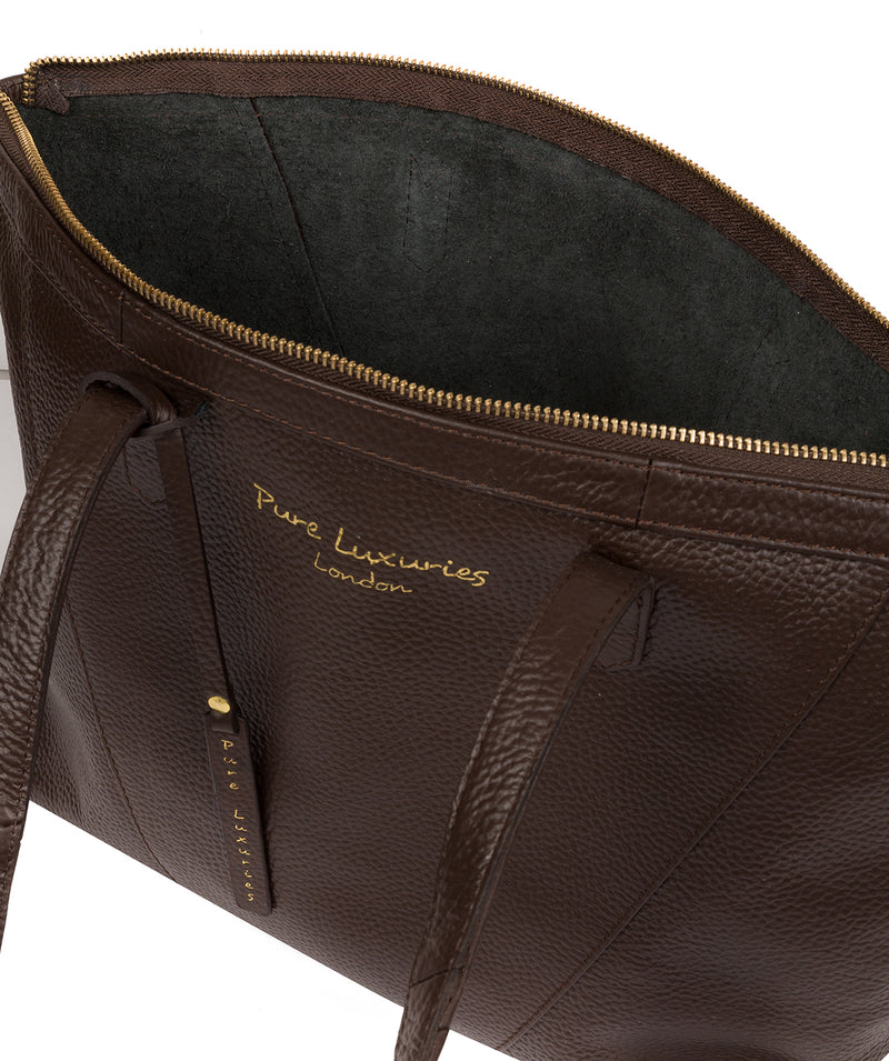 'Kelly' Chocolate Leather Tote Bag image 4