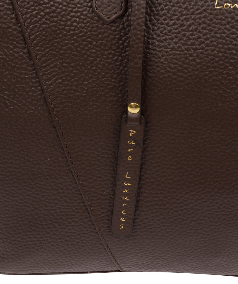 'Kelly' Chocolate Leather Tote Bag image 6