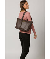 'Kelly' Chocolate Leather Tote Bag image 2