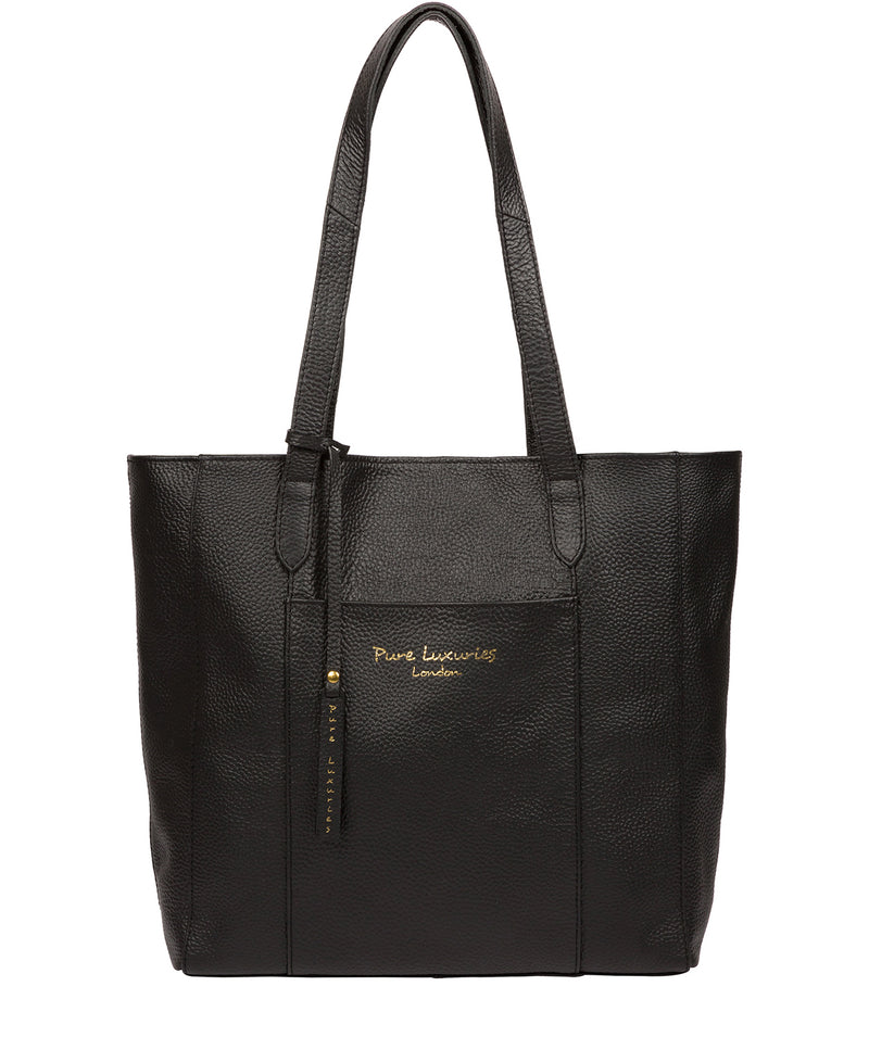 'Keisha' Black Leather Tote Bag image 1