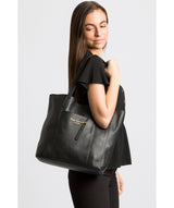 'Keisha' Black Leather Tote Bag image 2