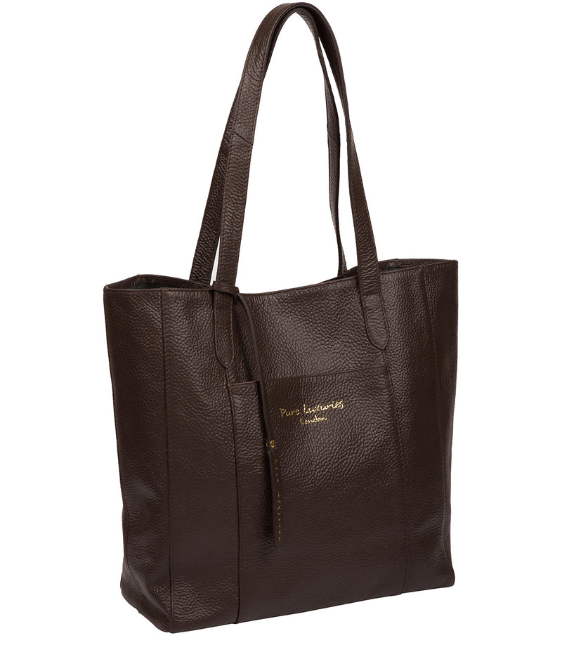 'Keisha' Chocolate Leather Tote Bag Pure Luxuries London
