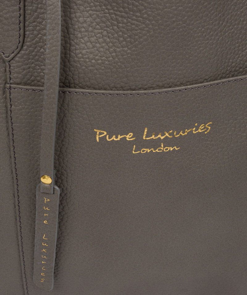 'Keisha' Grey Leather Tote Bag Pure Luxuries London