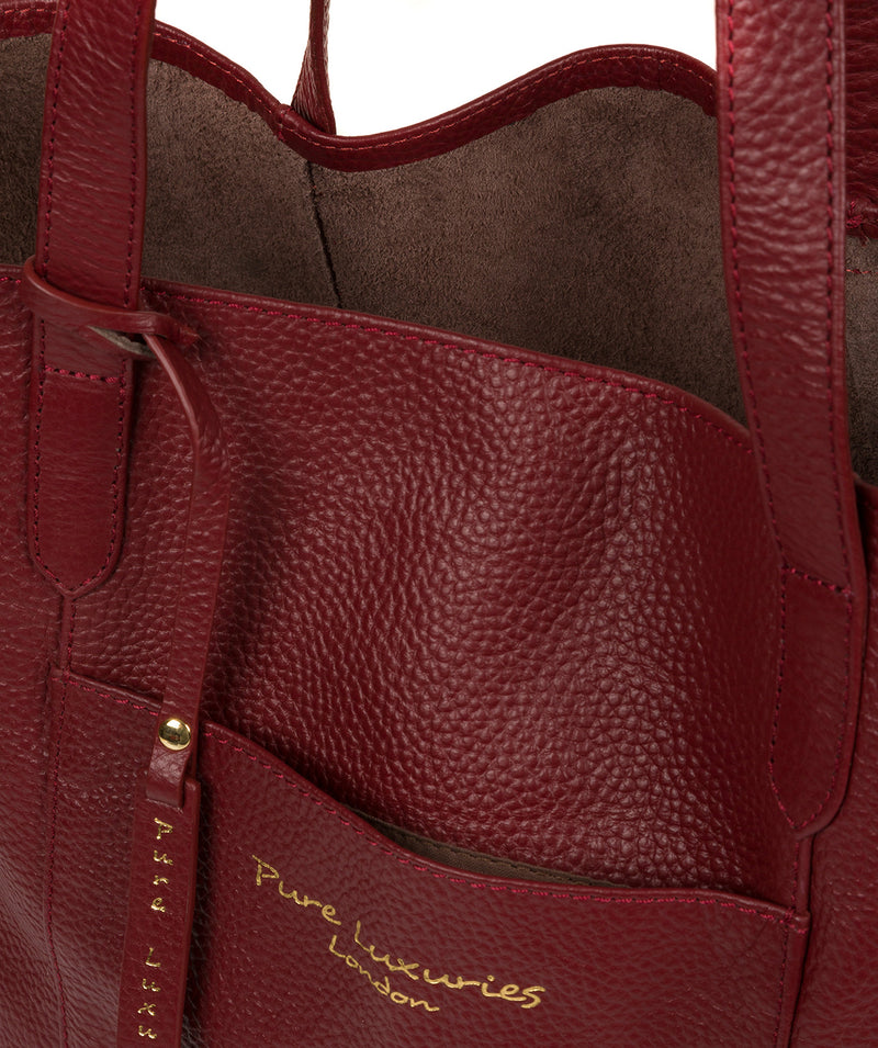'Keisha' Red Leather Tote Bag image 4