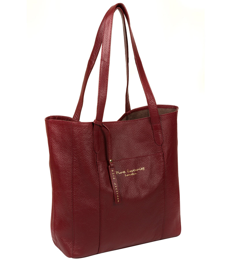 'Keisha' Red Leather Tote Bag image 5