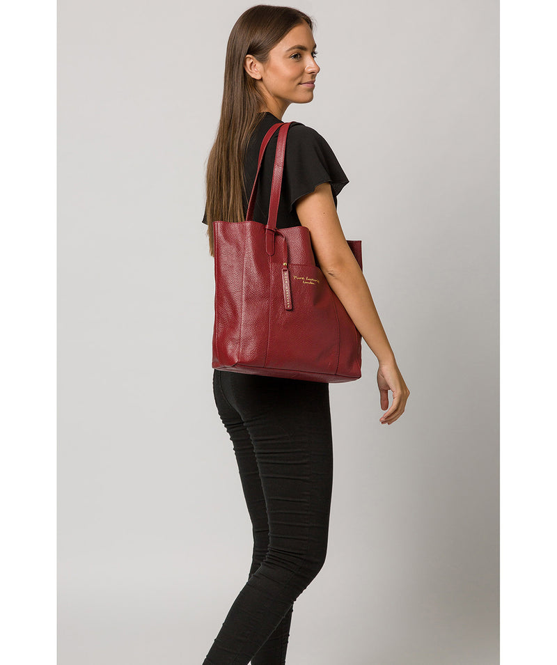 'Keisha' Red Leather Tote Bag image 2