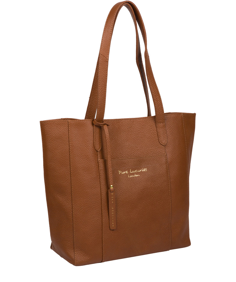 'Keisha' Tan Leather Tote Bag image 5