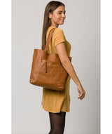 'Keisha' Tan Leather Tote Bag image 2