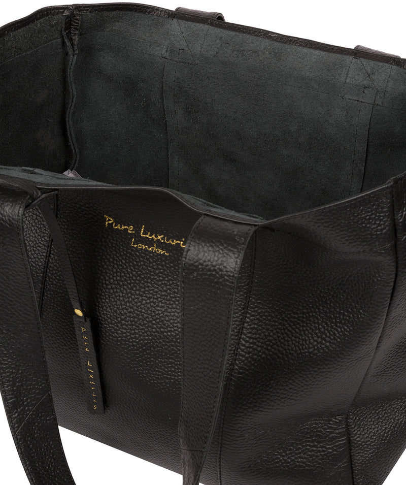 'Melissa' Black Leather Tote Bag  image 4