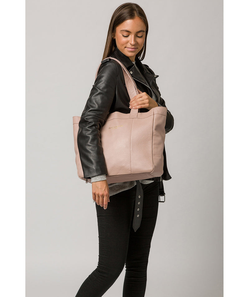 'Melissa' Blush Pink Leather Tote Bag image 2