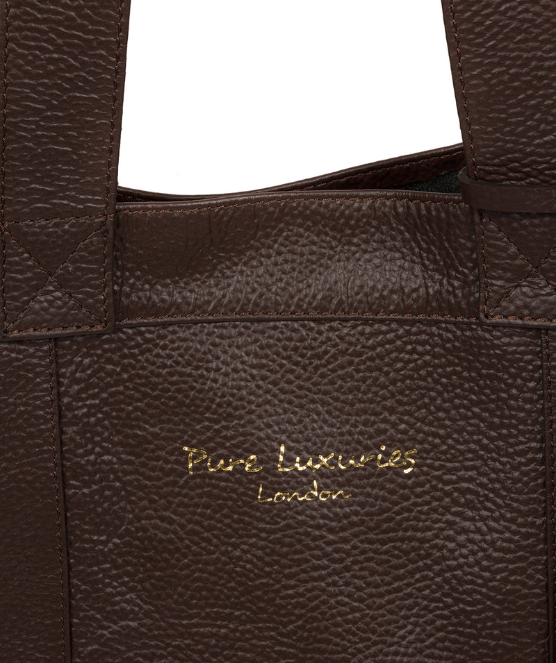 'Melissa' Chocolate Leather Tote Bag  image 6