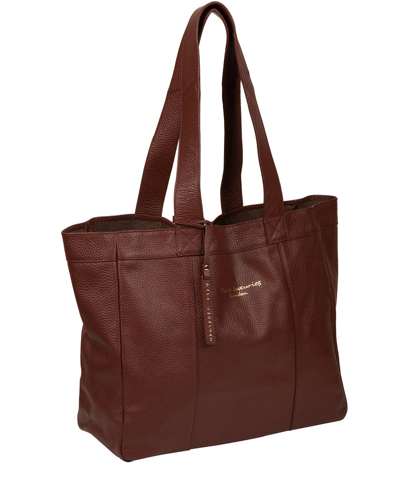 'Melissa' Cognac Leather Tote Bag image 5