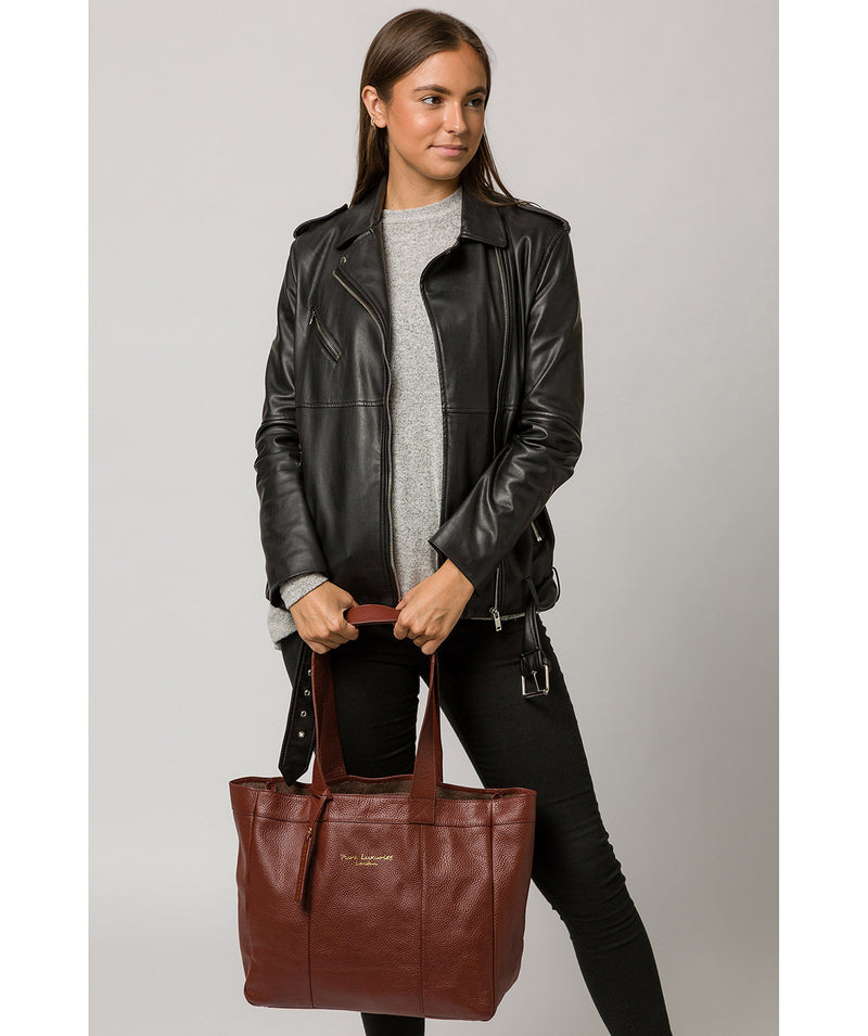 'Melissa' Cognac Leather Tote Bag image 2