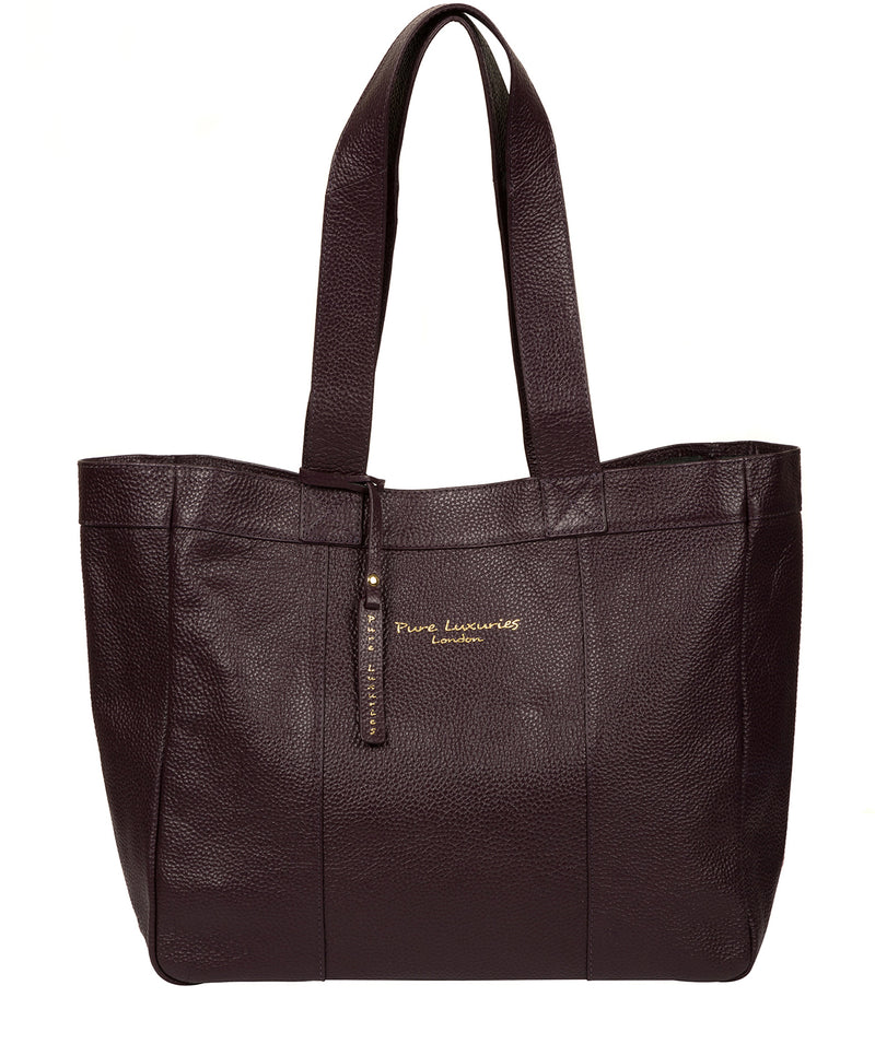 'Melissa' Plum Leather Tote Bag image 1