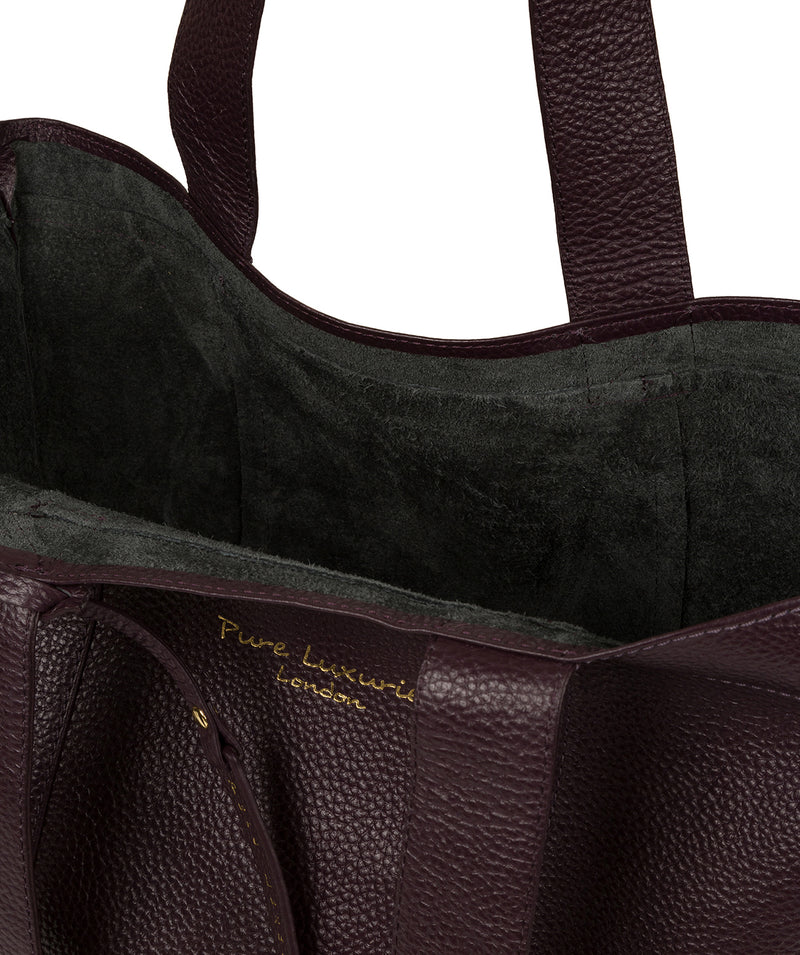 'Melissa' Plum Leather Tote Bag image 4