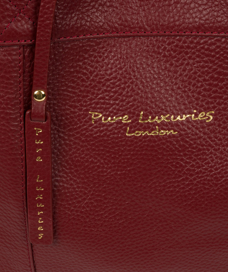 'Melissa' Red Leather Tote Bag image 6