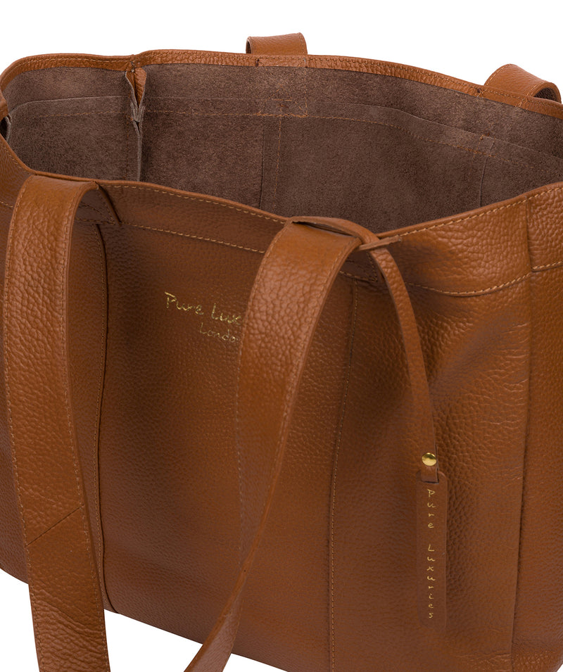 'Melissa' Tan Leather Tote Bag Pure Luxuries London