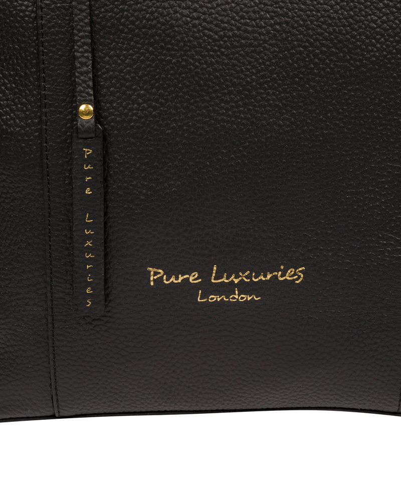 'Elsa' Black Leather Tote Bag Pure Luxuries London
