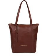 'Elsa' Cognac Leather Tote Bag image 1