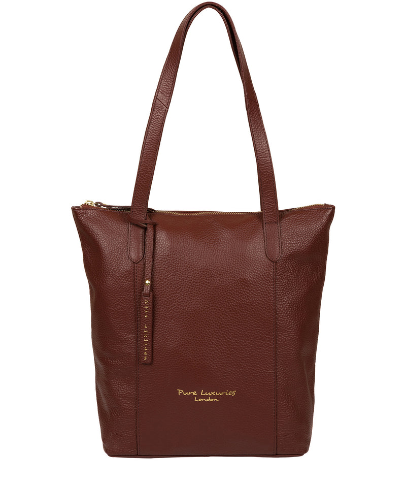 'Elsa' Cognac Leather Tote Bag image 1