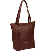 'Elsa' Cognac Leather Tote Bag image 5