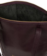 'Elsa' Plum Leather Tote Bag Pure Luxuries London