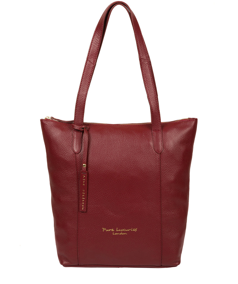 'Elsa' Red Leather Tote Bag Pure Luxuries London