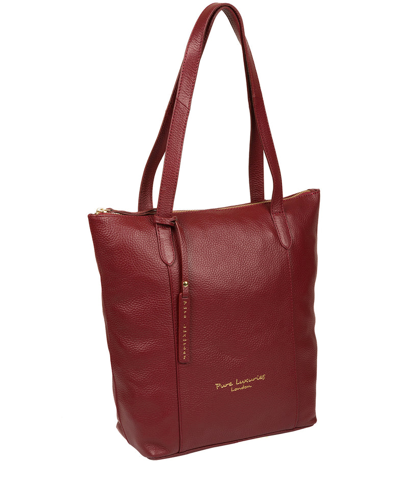 'Elsa' Red Leather Tote Bag image 5