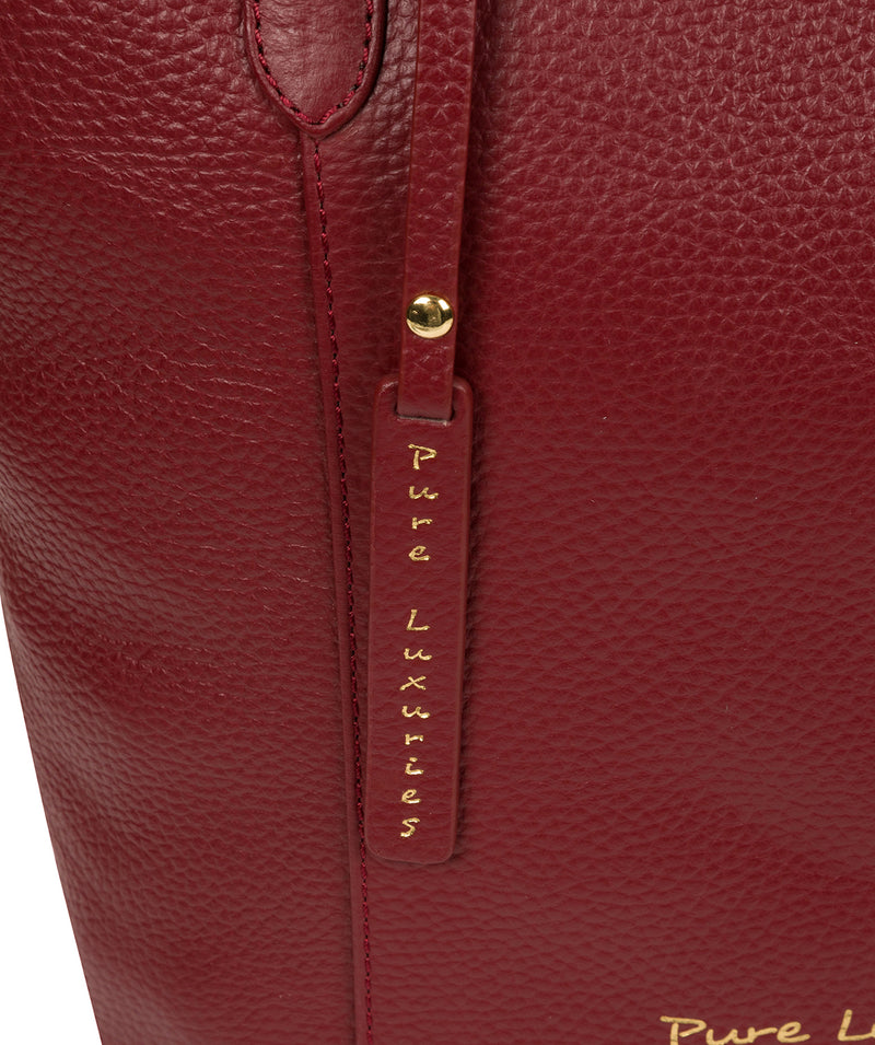 'Elsa' Red Leather Tote Bag image 6