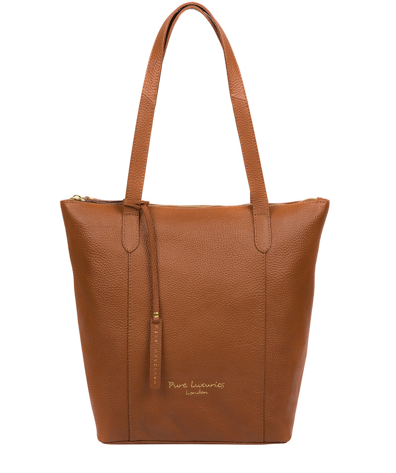 'Elsa' Tan Leather Tote Bag image 1