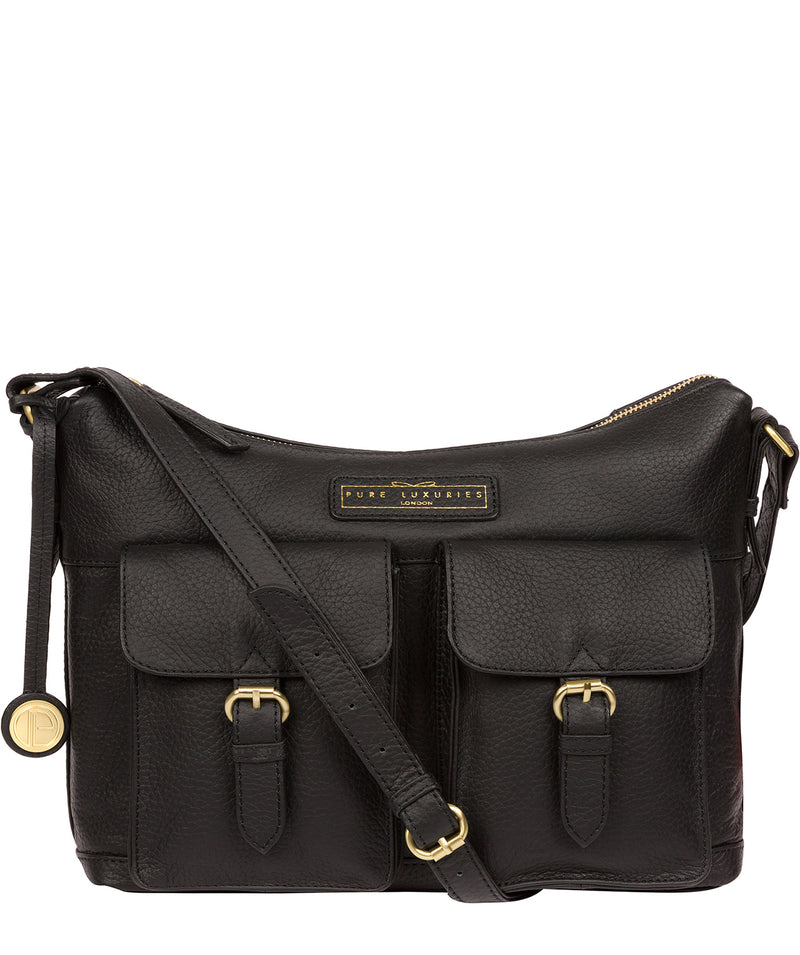 'Frinton' Black & Gold Leather Shoulder Bag image 1
