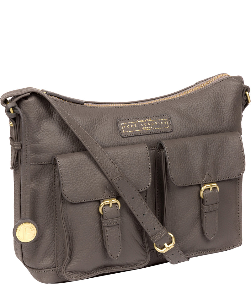 'Frinton' Grey Leather Shoulder Bag image 5