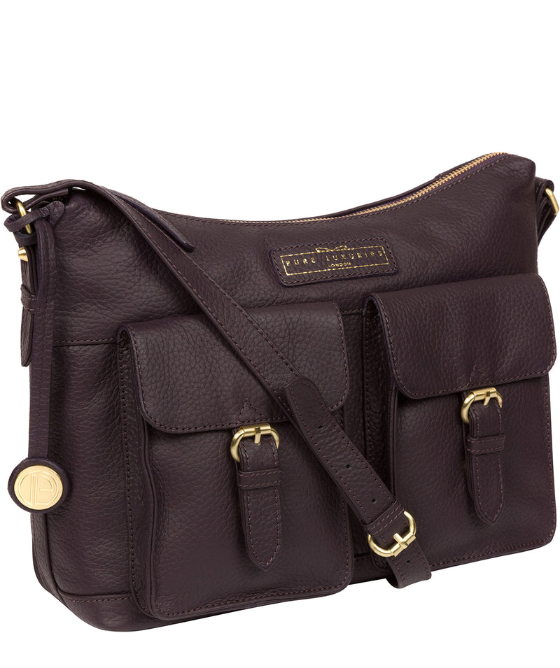 'Frinton' Plum Leather Shoulder Bag image 5