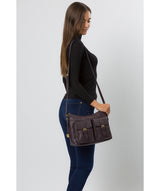 'Frinton' Plum Leather Shoulder Bag
