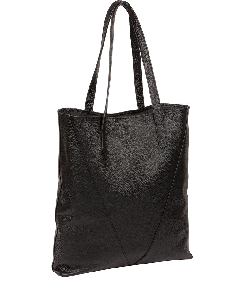 'Claudia' Black Leather Tote Bag image 3