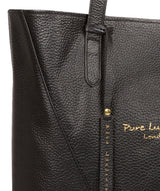 'Claudia' Black Leather Tote Bag image 6