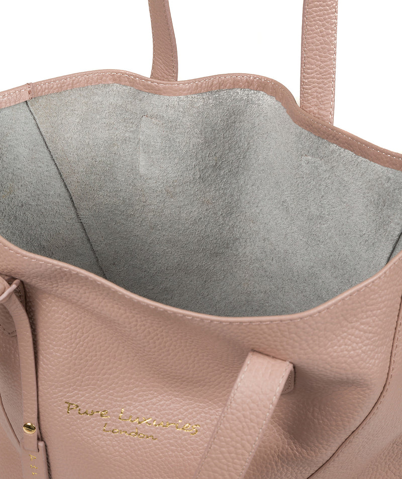 'Claudia' Blush Pink Leather Tote Bag image 4