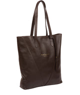 'Claudia' Chocolate Leather Tote Bag Pure Luxuries London